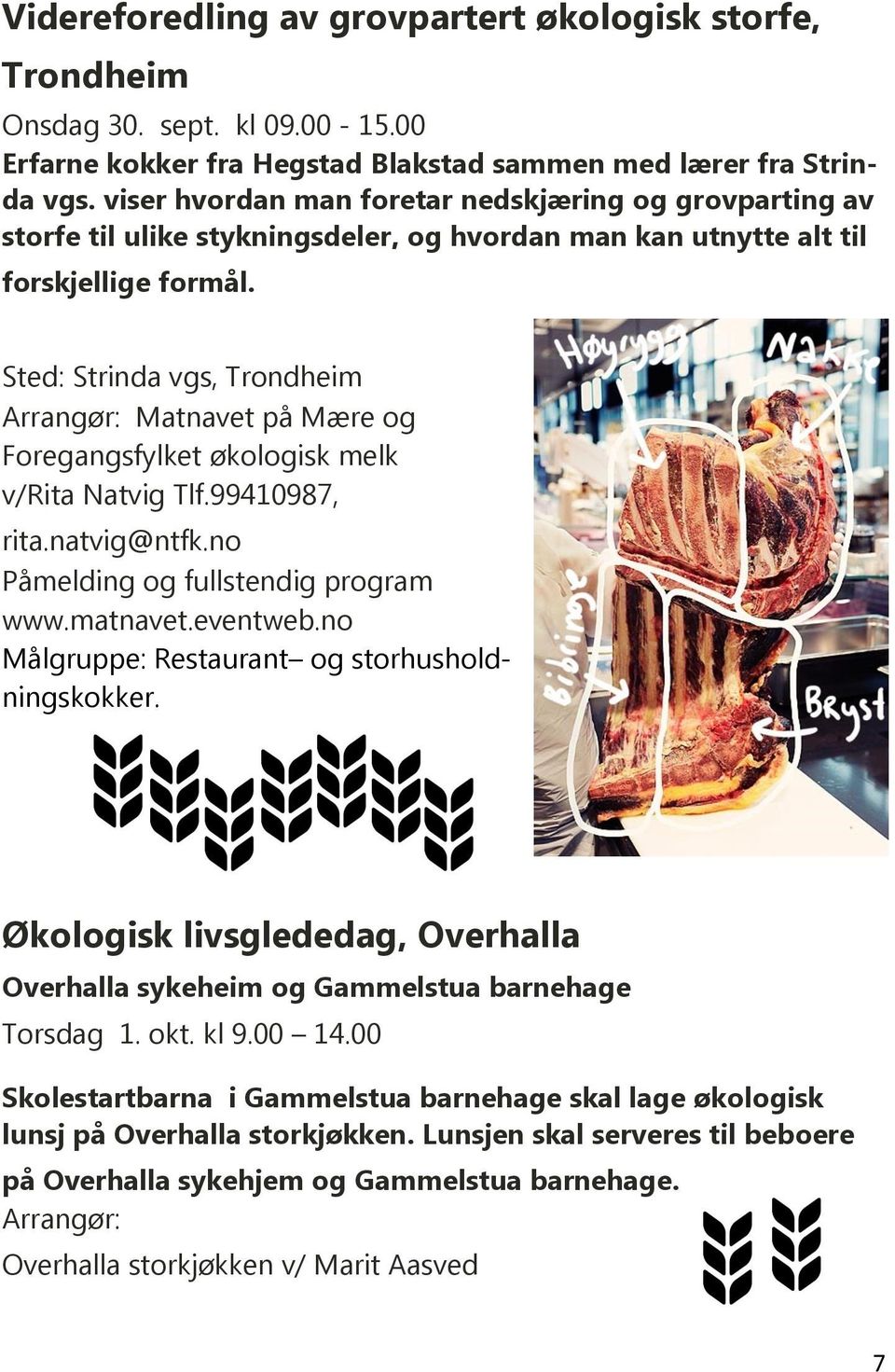 Sted: Strinda vgs, Trondheim Arrangør: Matnavet på Mære og Foregangsfylket økologisk melk v/rita Natvig Tlf.99410987, rita.natvig@ntfk.no Påmelding og fullstendig program www.matnavet.eventweb.