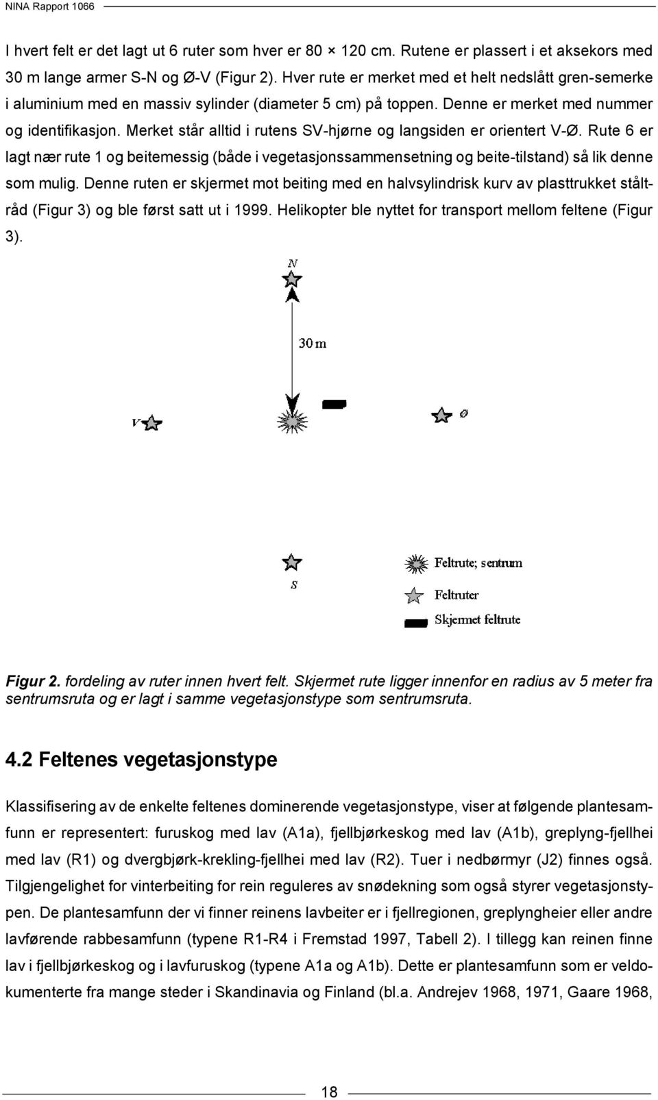 Merket står alltid i rutens SV-hjørne og langsiden er orientert V-Ø. Rute 6 er lagt nær rute 1 og beitemessig (både i vegetasjonssammensetning og beite-tilstand) så lik denne som mulig.