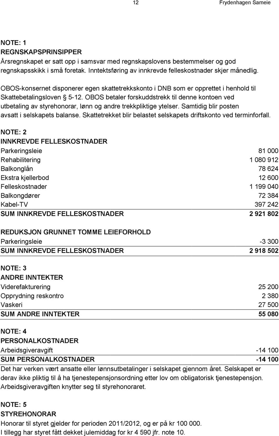 OBOS betaler forskuddstrekk til denne kontoen ved utbetaling av styrehonorar, lønn og andre trekkpliktige ytelser. Samtidig blir posten avsatt i selskapets balanse.