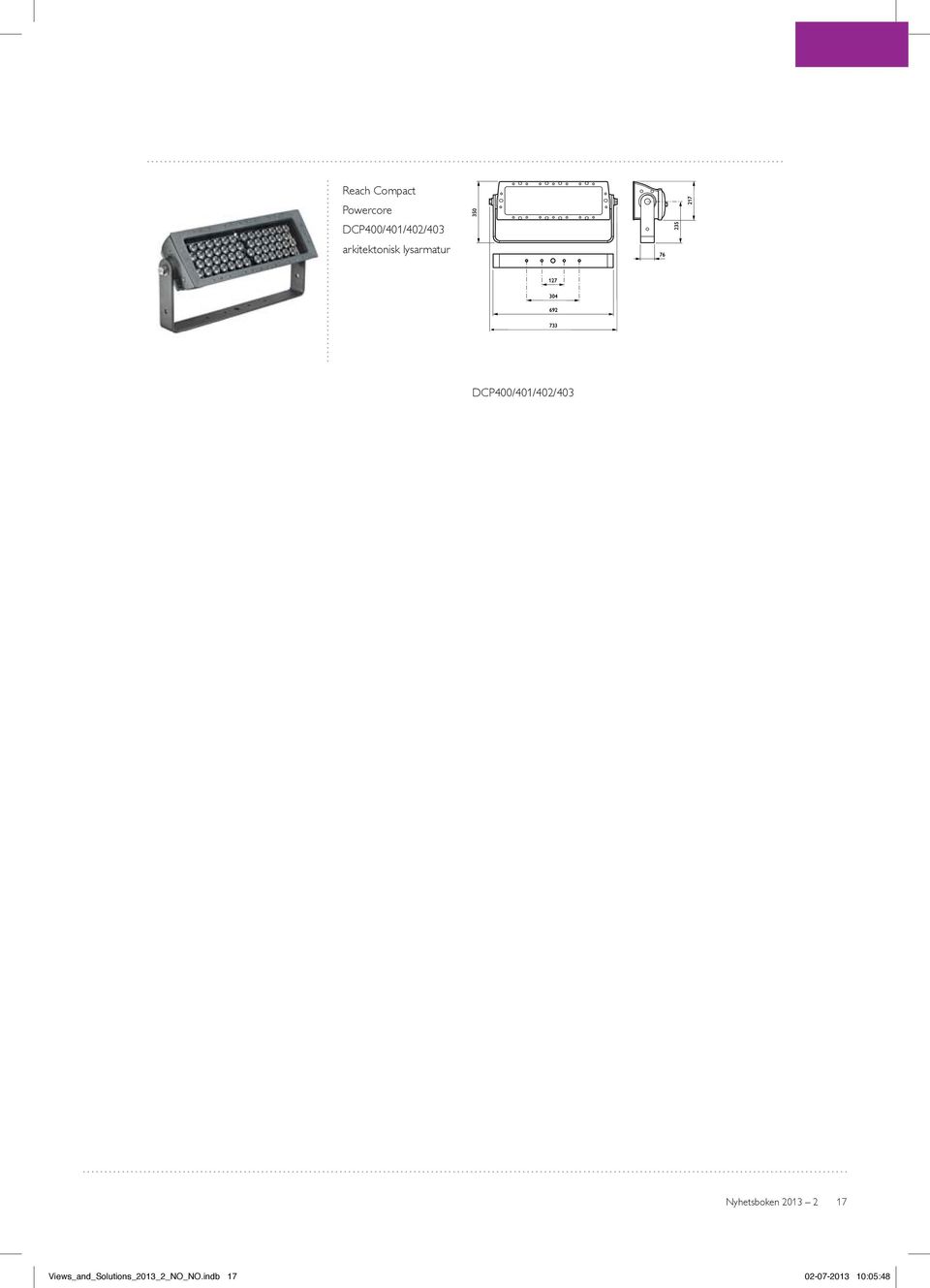 DCP400/401/402/403 Nyhetsboken 2013 2 17