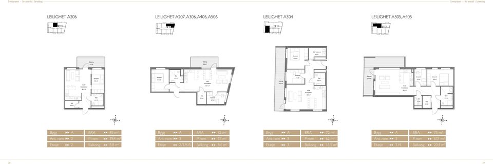 : 3 R: 72 m2 LKOG: 18,5 m2 LEIL.R.: 305 ETSJE: Plan 03 P-ROM: 67,1 m2 (, sov1+2, bad, wc, entre) ROM T.: 3 R: 75 m2 LKOG: 20,4 m2 / Vaskerom 12.0 m² 4.9 m² 8.8 m² 8.6 m² 8.8 m² 11.6 m² 4.6 m² 207 7.