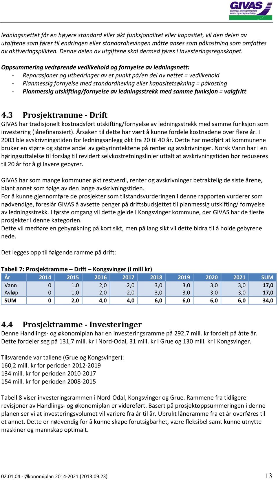 Oppsummering vedrørende vedlikehold og fornyelse av ledningsnett: Reparasjoner og utbedringer av et punkt på/en del av nettet = vedlikehold Planmessig fornyelse med standardheving eller