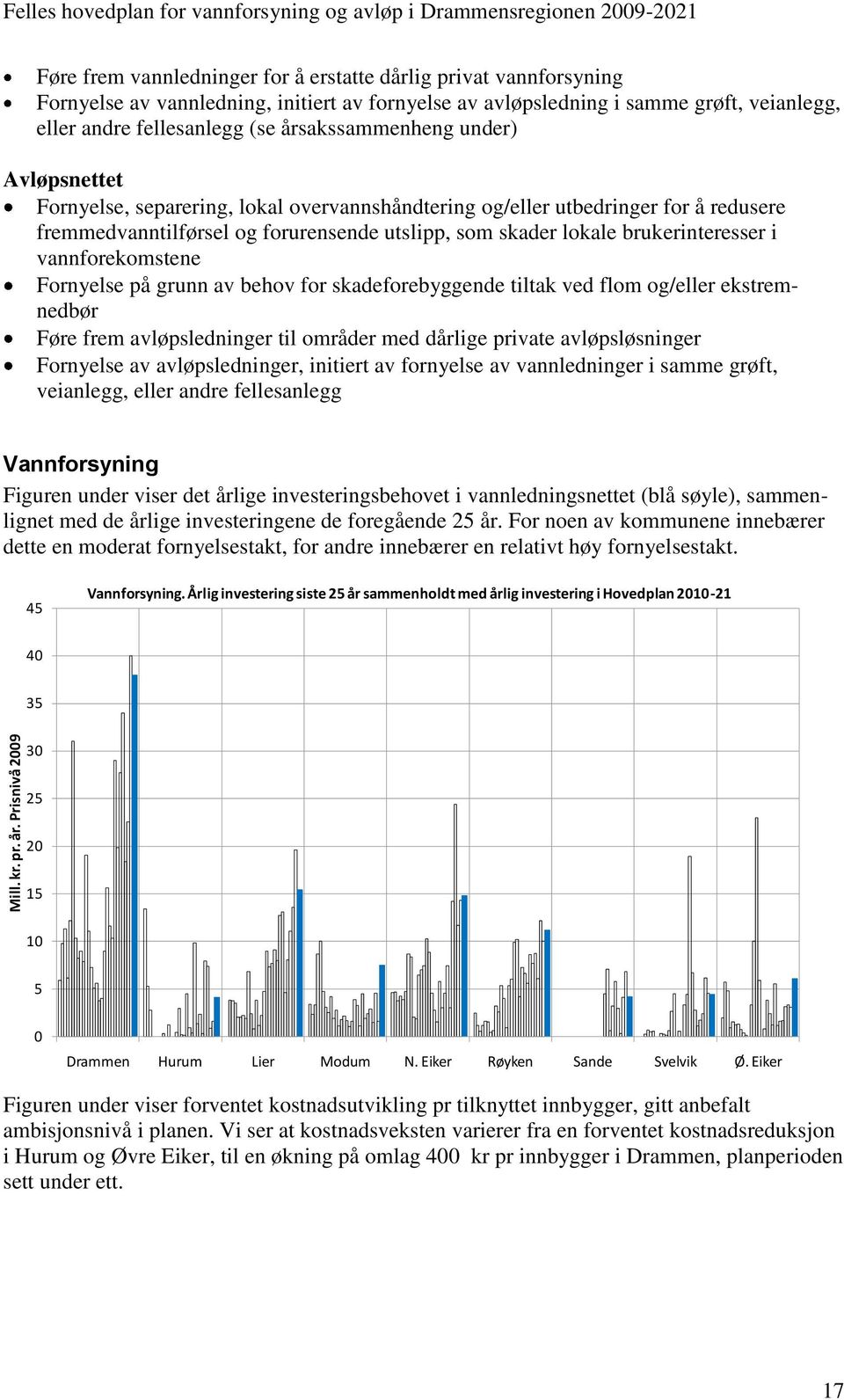 fornyelse av avløpsledning i samme grøft, veianlegg, eller andre fellesanlegg (se årsakssammenheng under) Avløpsnettet Fornyelse, separering, lokal overvannshåndtering og/eller utbedringer for å