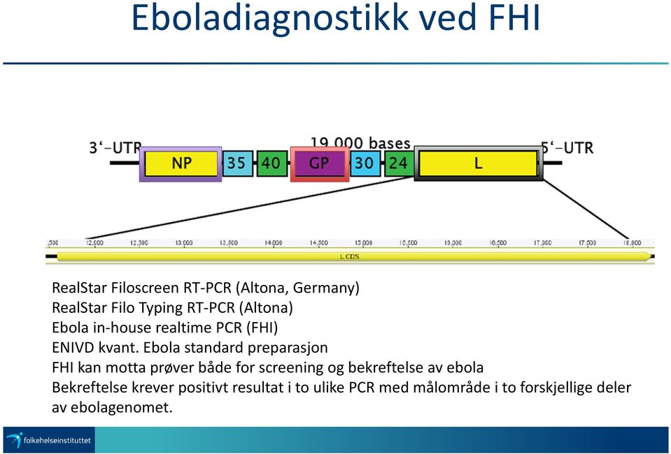 Ebola standard preparasjon FHI kan motta prøver både for screening og bekreftelse av