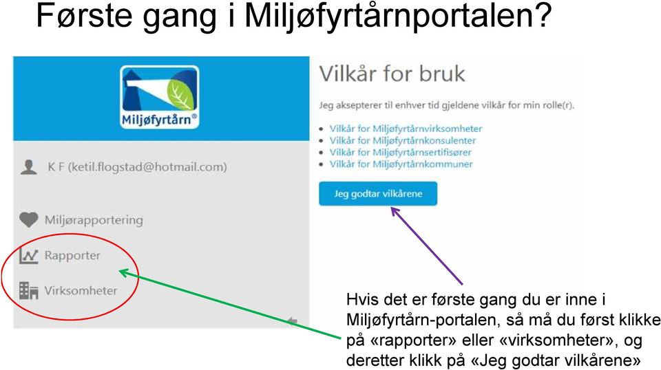 Miljøfyrtårn-portalen, så må du først klikke på