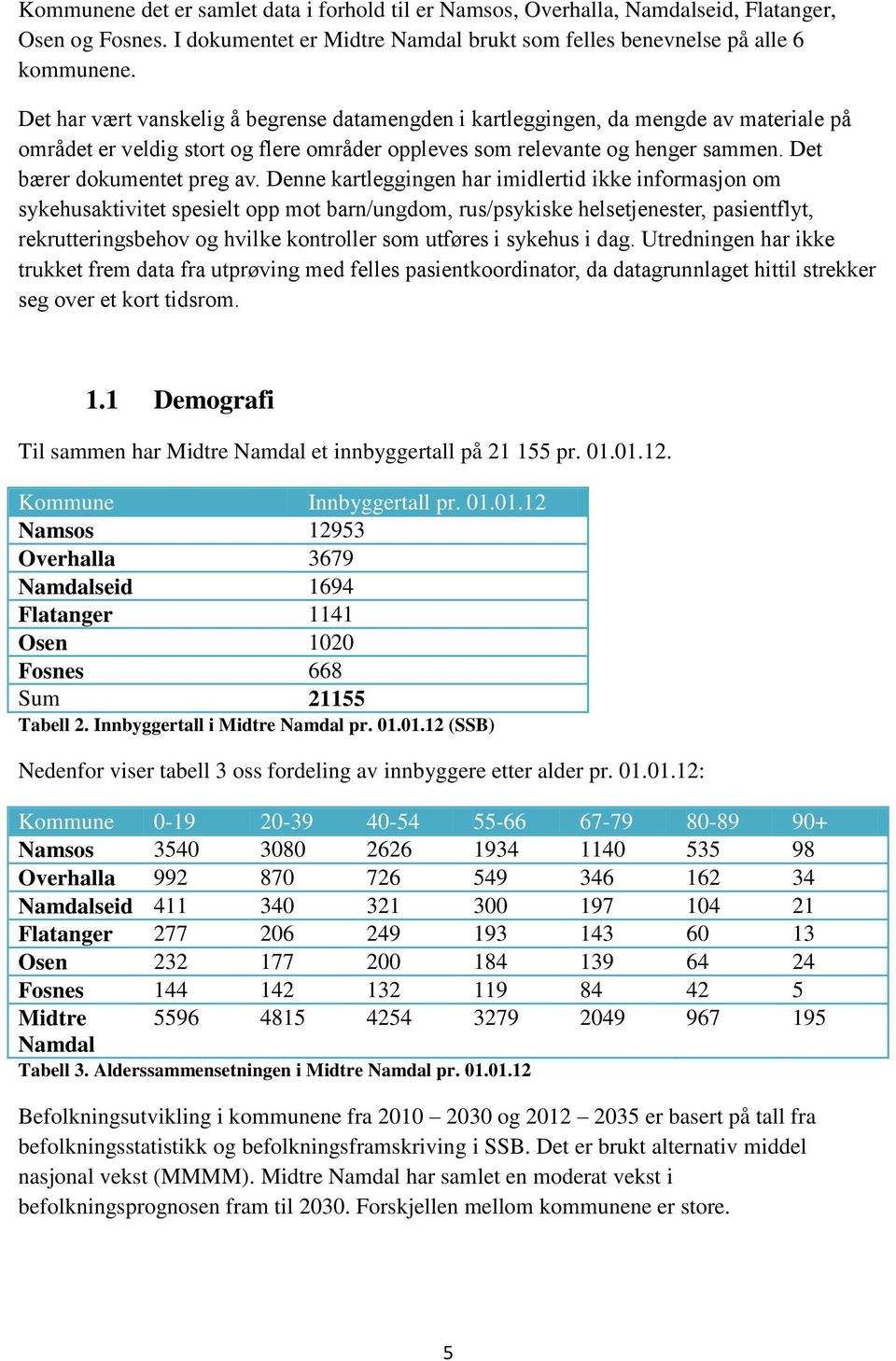 Denne kartleggingen har imidlertid ikke informasjon om sykehusaktivitet spesielt opp mot barn/ungdom, rus/psykiske helsetjenester, pasientflyt, rekrutteringsbehov og hvilke kontroller som utføres i