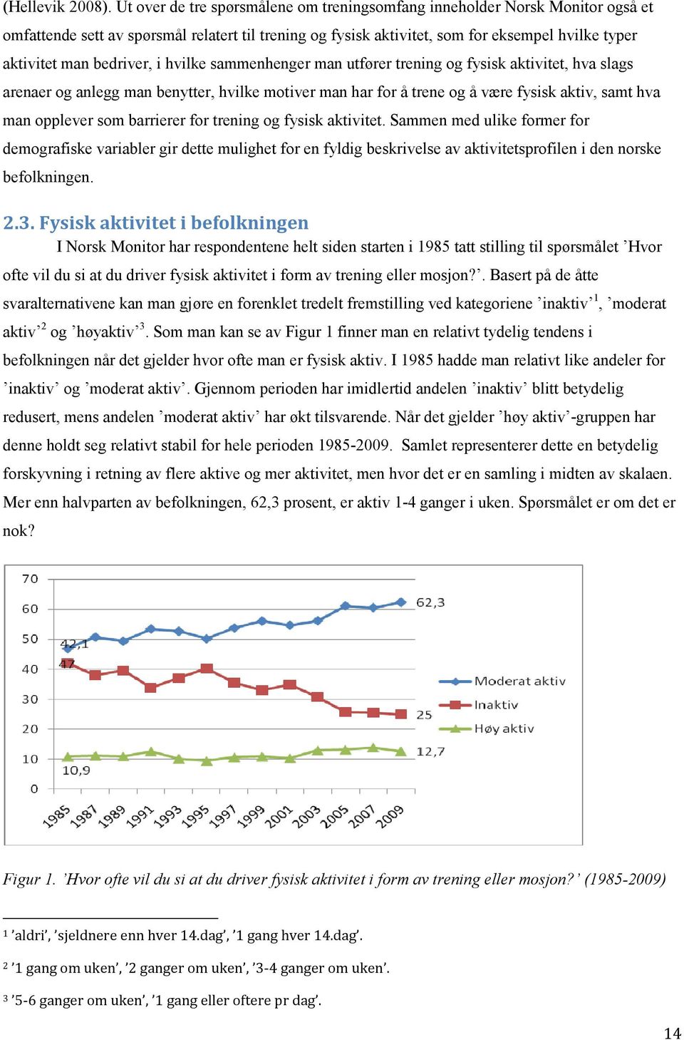 bedriver, i hvilke sammenhenger man utfører trening og fysisk aktivitet, hva slags arenaer og anlegg man benytter, hvilke motiver man har for å trene og å være fysisk aktiv, samt hva man opplever som