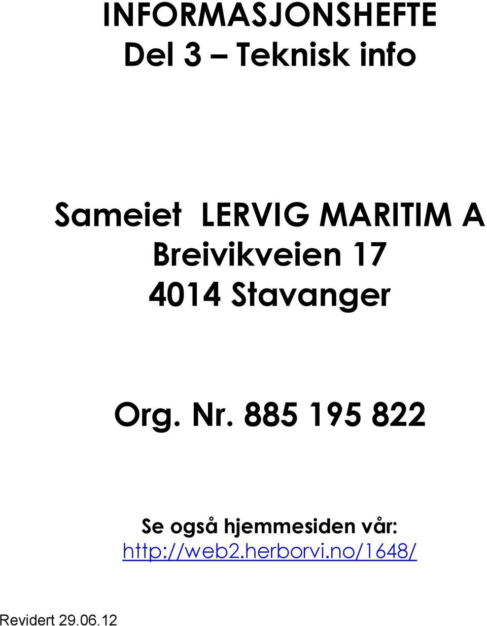 Stavanger Org. Nr.