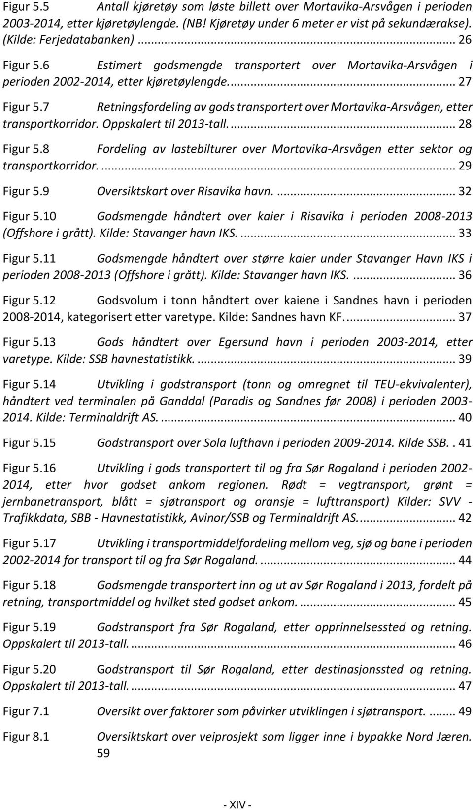 7 Retningsfordeling av gods transportert over Mortavika-Arsvågen, etter transportkorridor. Oppskalert til 2013-tall.... 28 Figur 5.