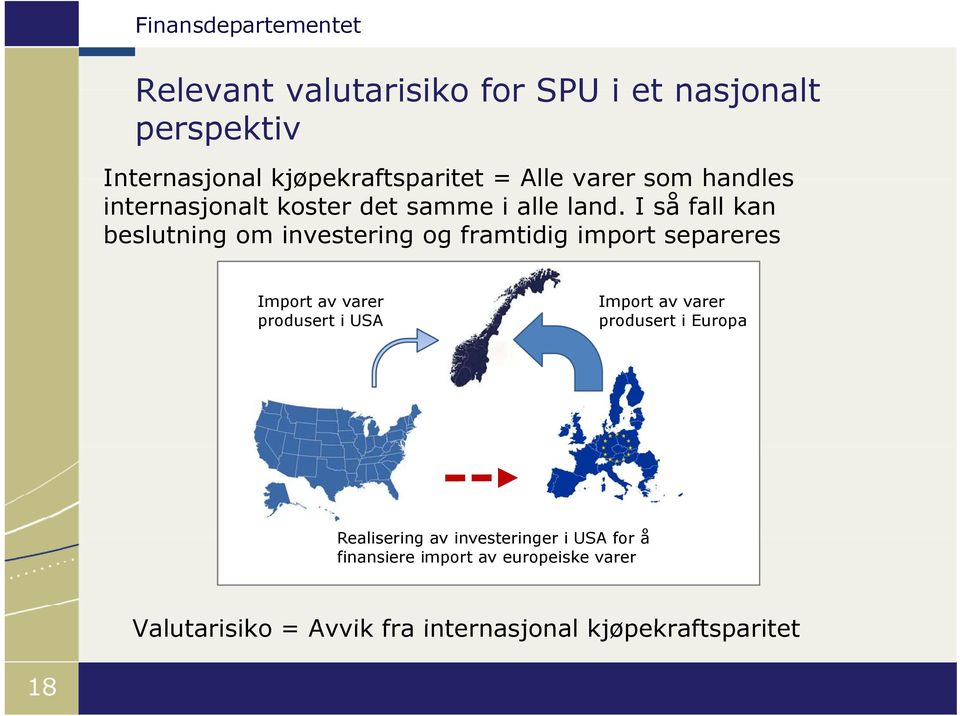 I så fall kan beslutning om investering og framtidig import separeres Import av varer produsert i USA Import