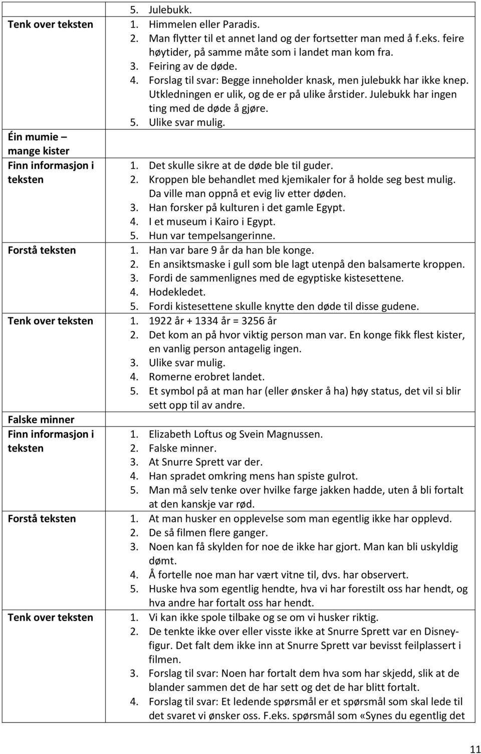 Utkledningen er ulik, og de er på ulike årstider. Julebukk har ingen ting med de døde å gjøre. 1. Det skulle sikre at de døde ble til guder. 2.