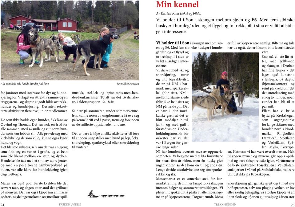 for juniorer med interesse for dyr og hundekjøring for. Vi laget en attraktiv ramme og en trygg arena, og skapte et godt bilde av trekkhunder og hundekjøring.