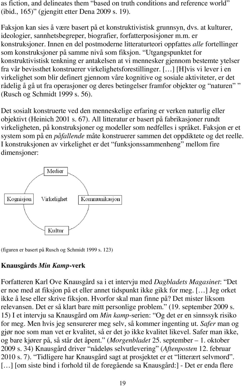 Innen en del postmoderne litteraturteori oppfattes alle fortellinger som konstruksjoner på samme nivå som fiksjon.