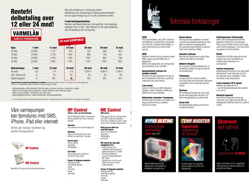 Etter dette kan du fritt velge delbetaling eller full betaling av din varmepumpe. Tekniske forklaringer Varmepumper 201