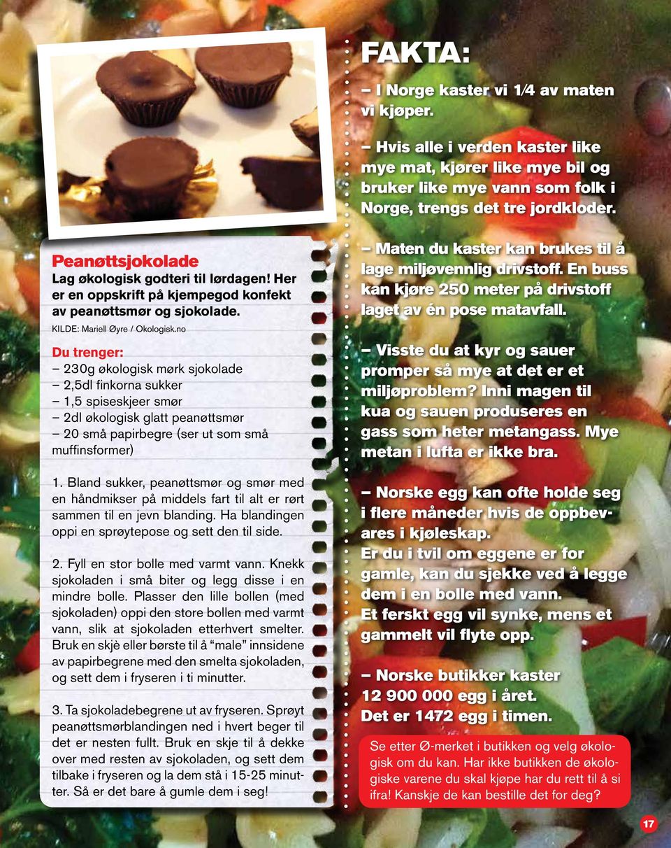 no Du trenger: 230g økologisk mørk sjokolade 2,5dl finkorna sukker 1,5 spiseskjeer smør 2dl økologisk glatt peanøttsmør 20 små papirbegre (ser ut som små muffinsformer) 1.