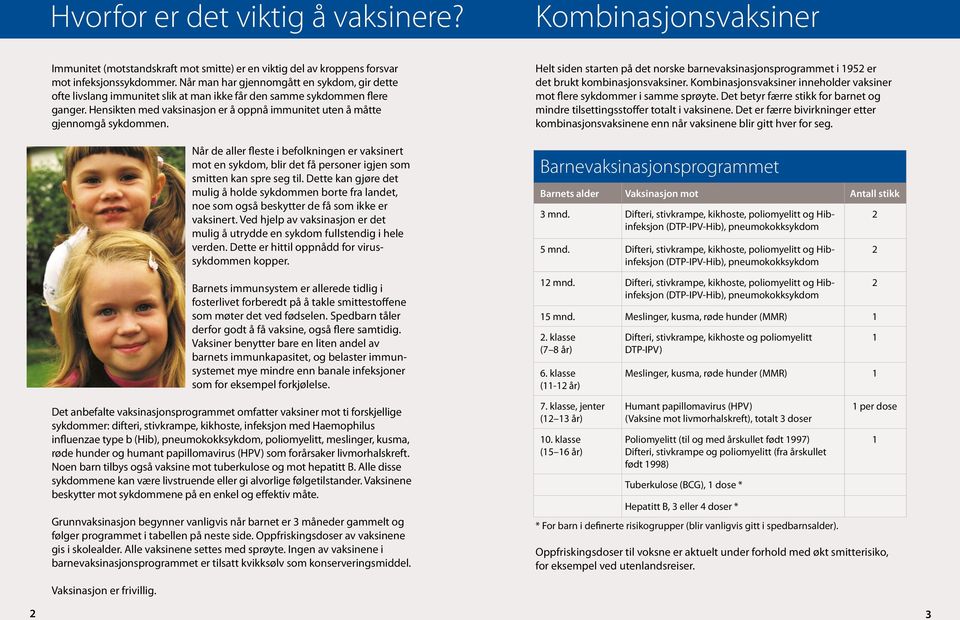 Hensikten med vaksinasjon er å oppnå immunitet uten å måtte gjennomgå sykdommen.