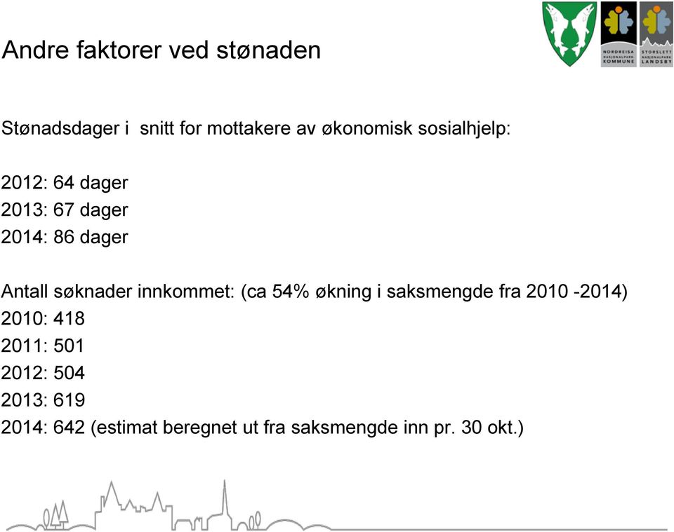 innkommet: (ca 54% økning i saksmengde fra 2010-2014) 2010: 418 2011: 501