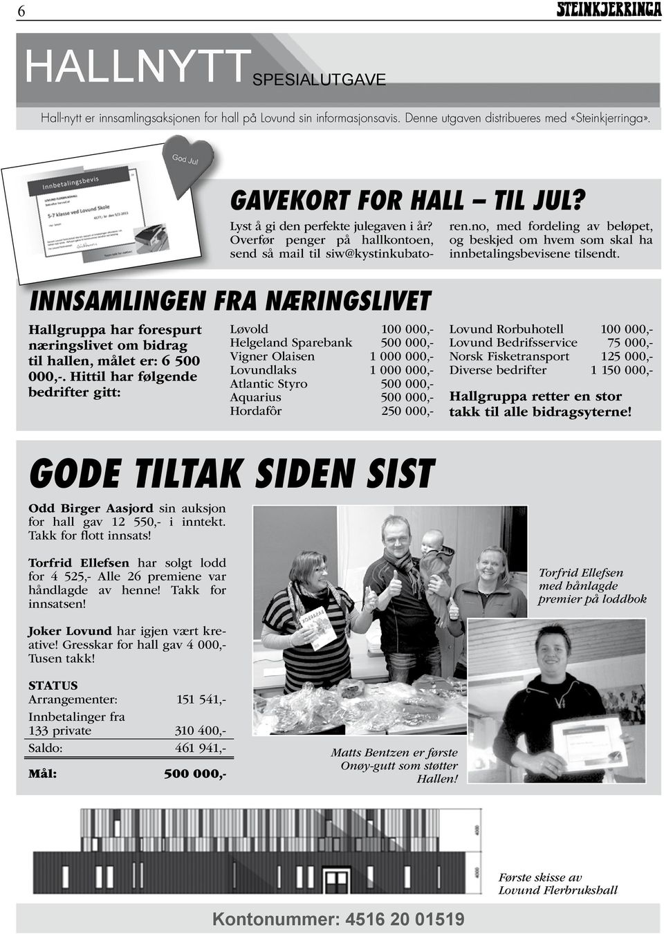 Hall-nytt Lyst er innsamlingsaksjonen å gi den perfekte julegaven for hall i på år? Lovund Overfør sin informasjonsavis. Denne utgaven distribueres med «Steinkjerringa». GAVEKORT FOR HALL TIL JUL?