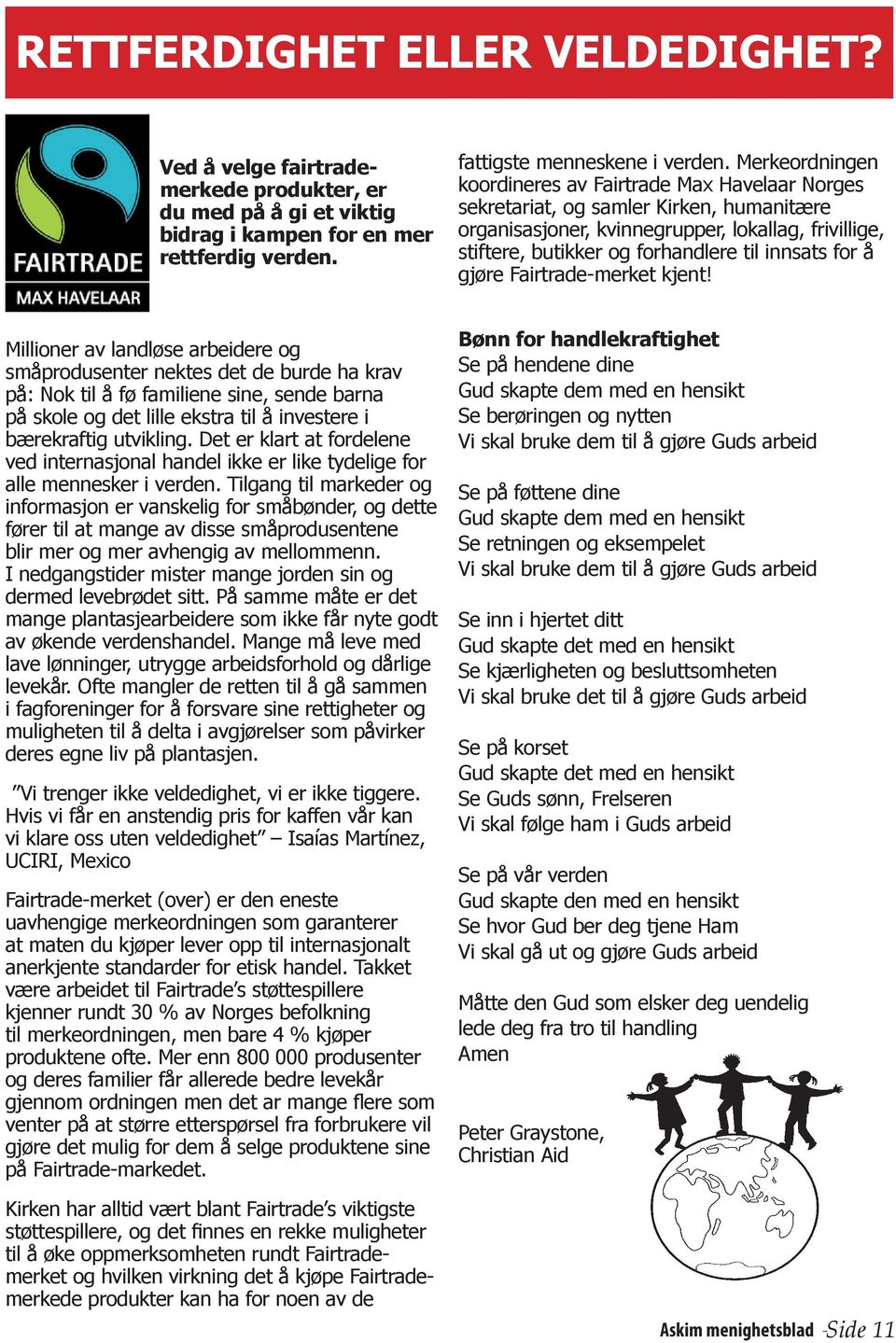 innsats for å gjøre Fairtrade-merket kjent!