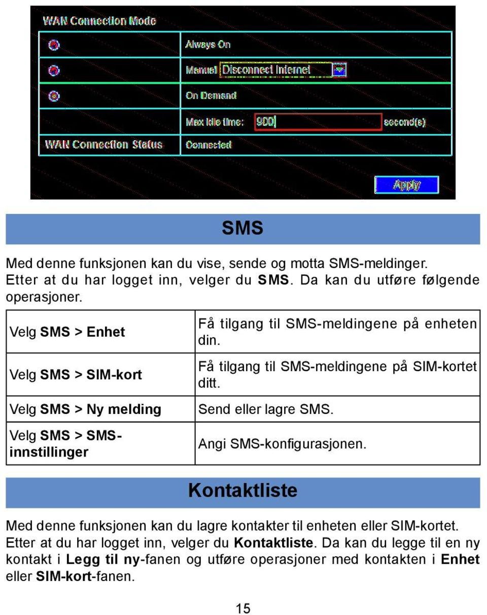 Få tilgang til SMS-meldingene på SIM-kortet ditt. Send eller lagre SMS. Angi SMS-konfigurasjonen.