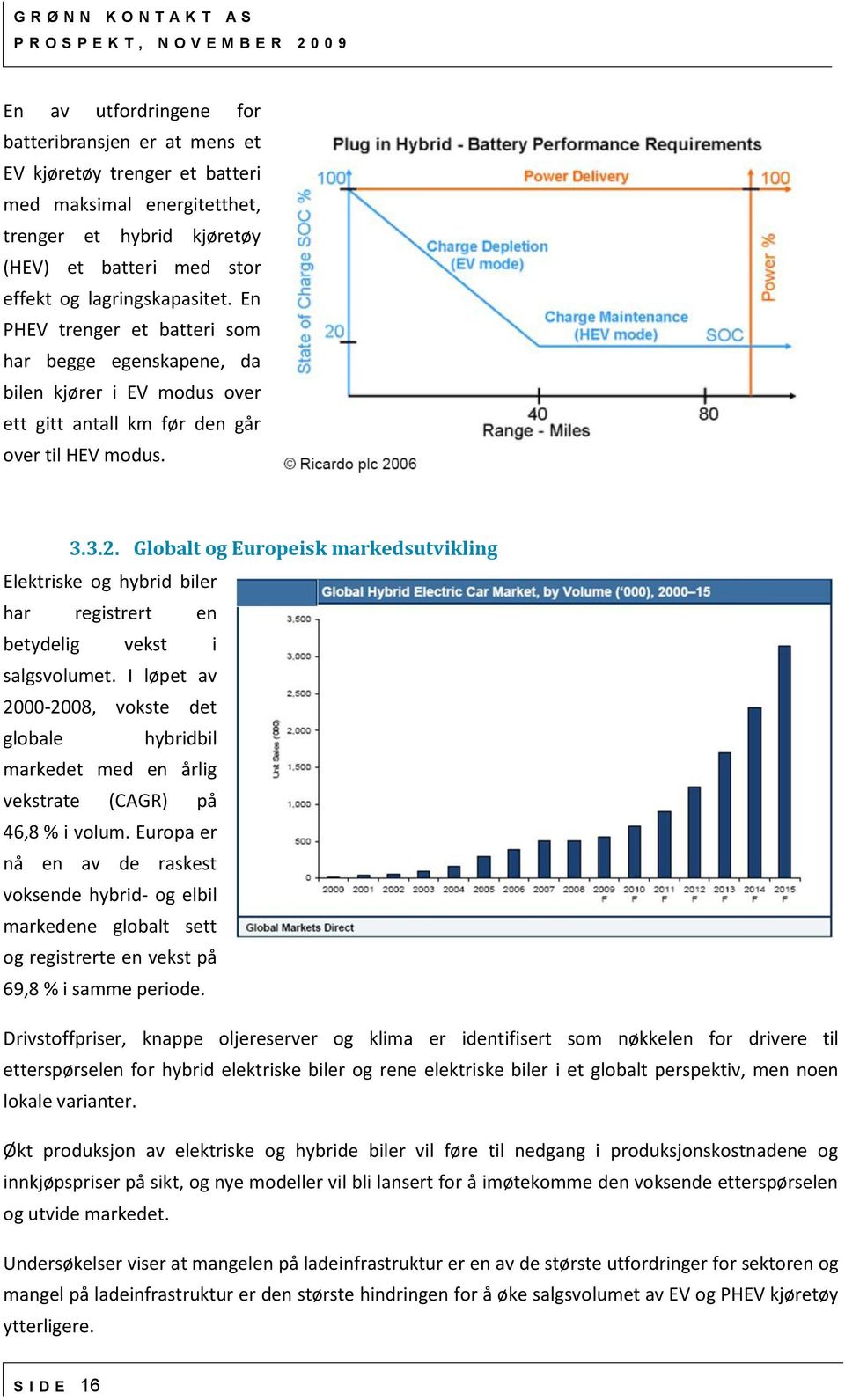 Globalt og Europeisk markedsutvikling Elektriske og hybrid biler har registrert en betydelig vekst i salgsvolumet.