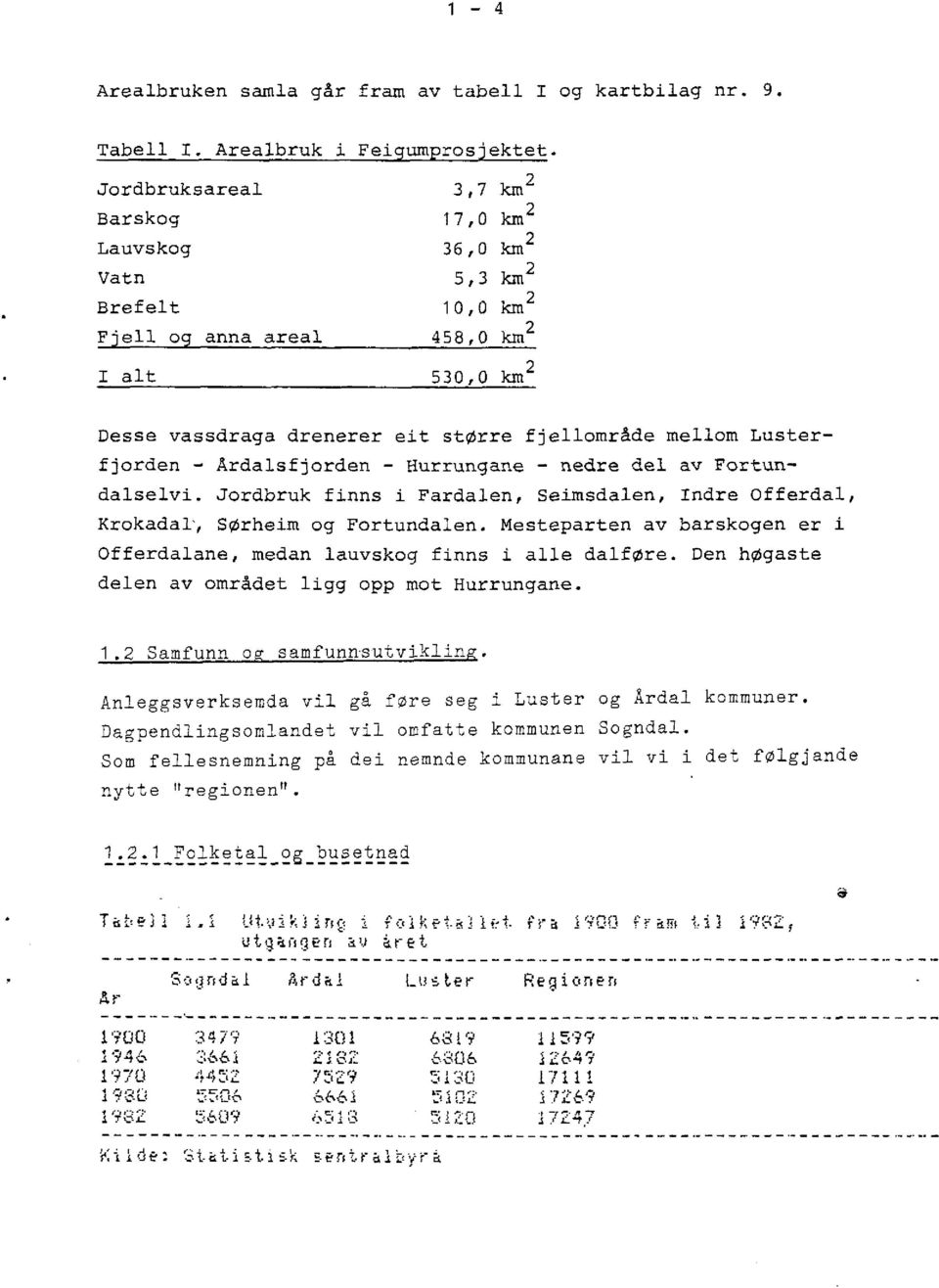 Lusterfjorden - Ardalsfjorden - Hurrungane - nedre del av Fortundalselvi. Jordbruk finns i Fardalen, Seimsdalen, Indre Offerdal, Krokadal-, Sørheim og Fortundalen.