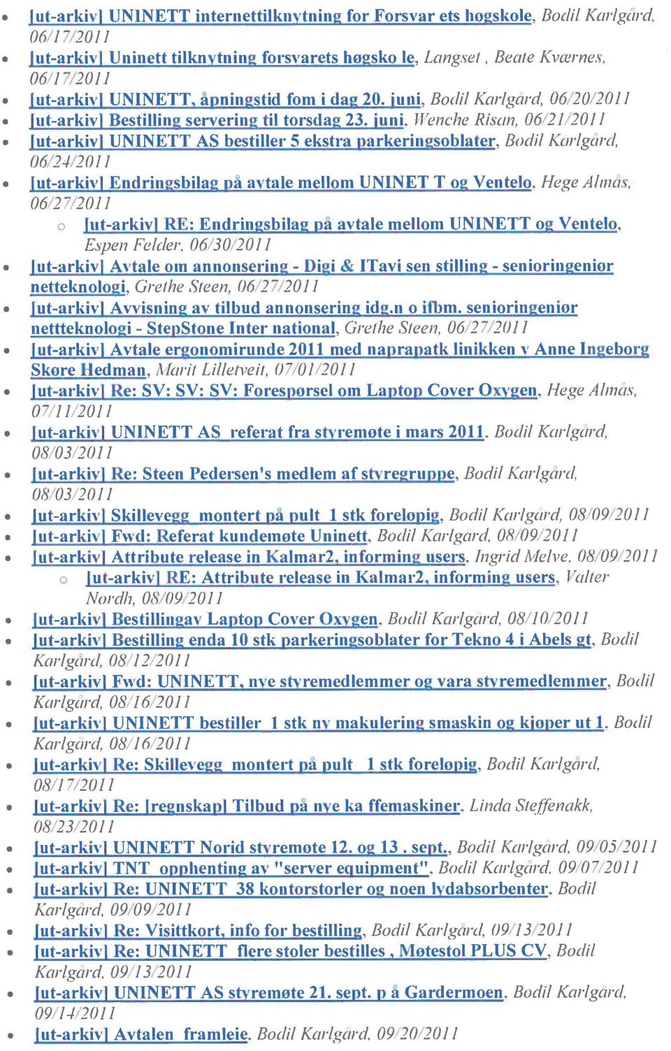 Bdil Kai/gard. 06/24/2011 lut-arkivi Endringsbilag på avtale mellm UNNET T g Ventel.