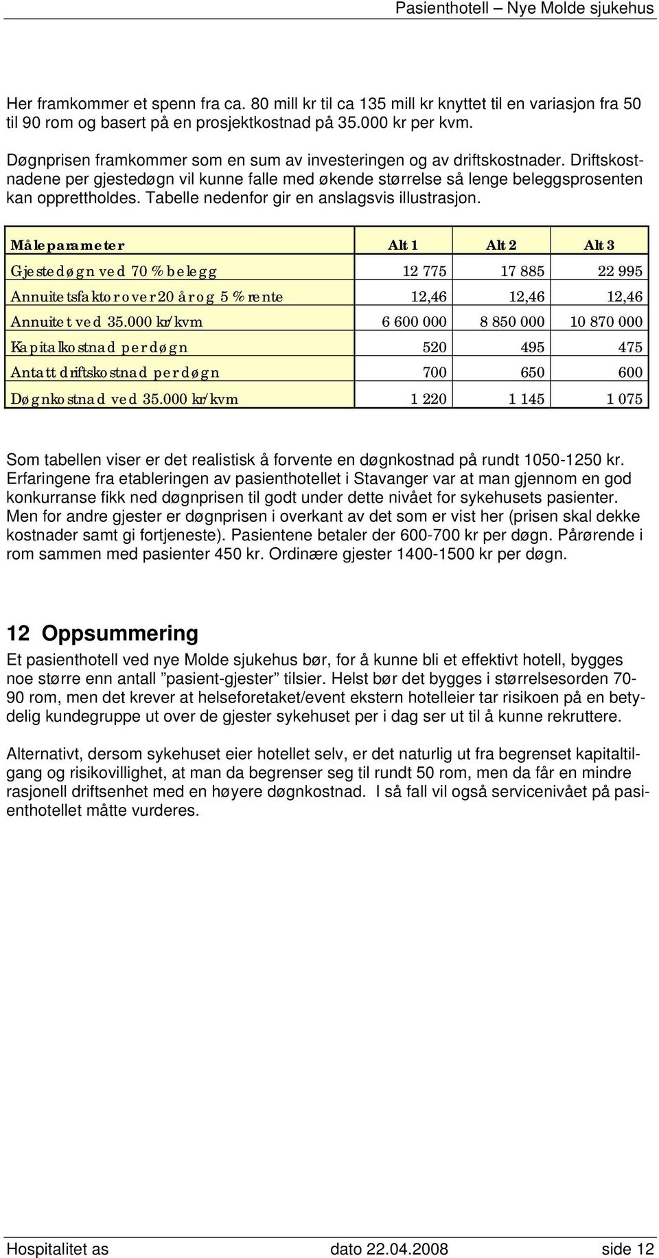 Tabelle nedenfor gir en anslagsvis illustrasjon.