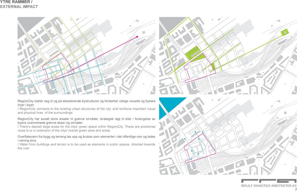 RegionCity har avsatt store arealer til grønne områder, strategisk lagt til eller i forlengelse av byens overordnede grønne akser og områder.