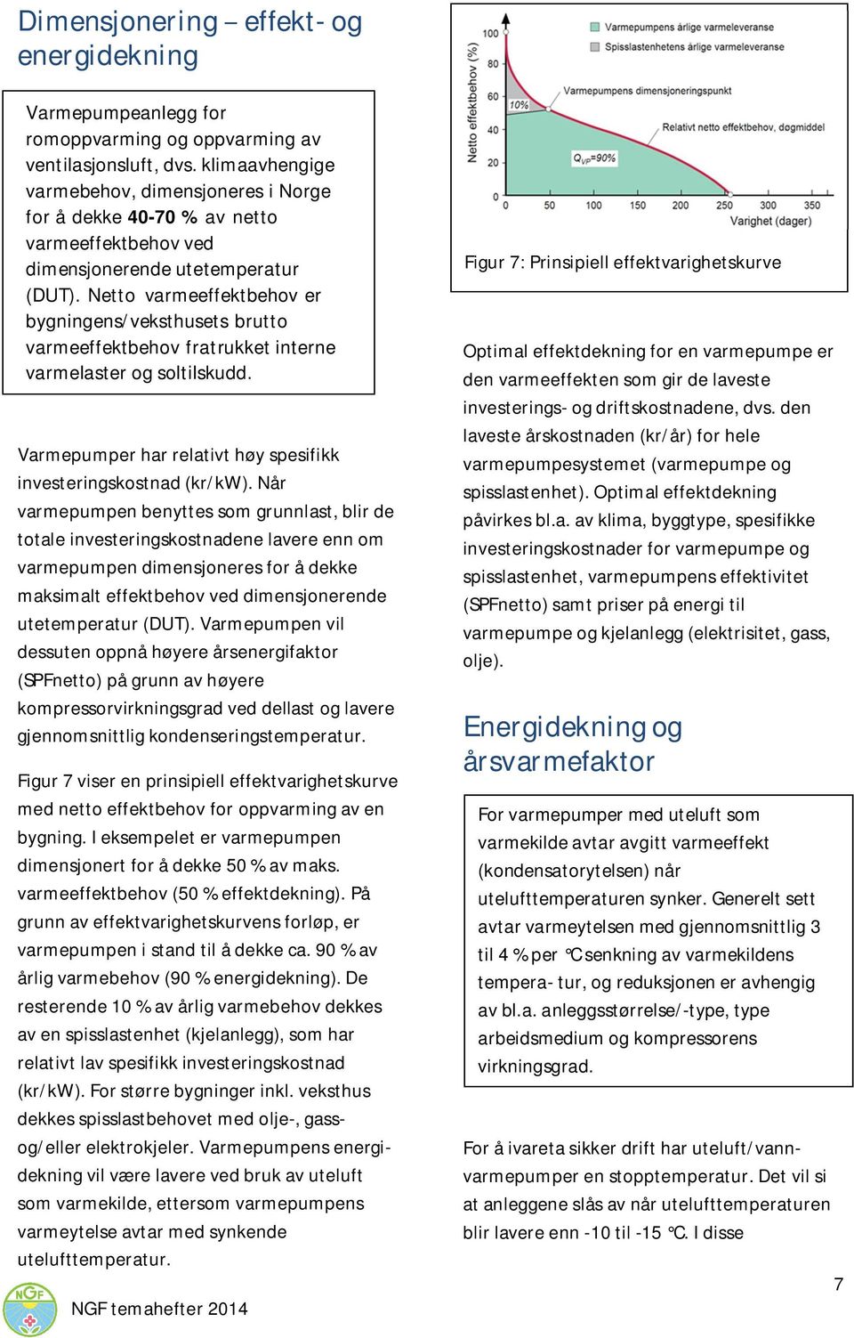 Netto varmeeffektbehov er bygningens/veksthusets brutto varmeeffektbehov fratrukket interne varmelaster og soltilskudd. Varmepumper har relativt høy spesifikk investeringskostnad (kr/kw).