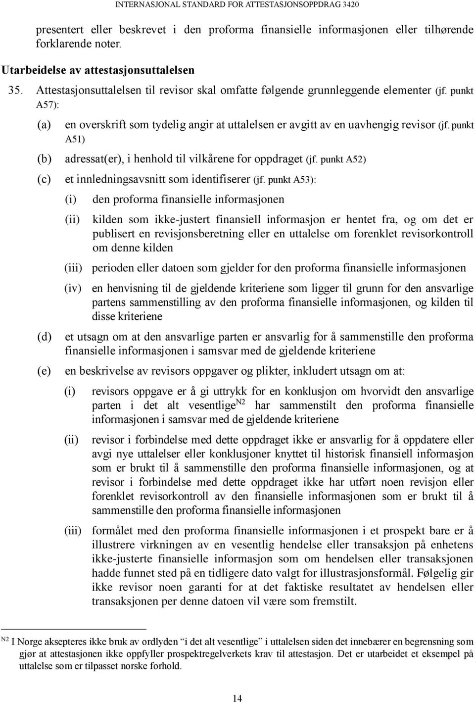 punkt A51) (b) adressat(er), i henhold til vilkårene for oppdraget (jf. punkt A52) (c) (d) (e) et innledningsavsnitt som identifiserer (jf.