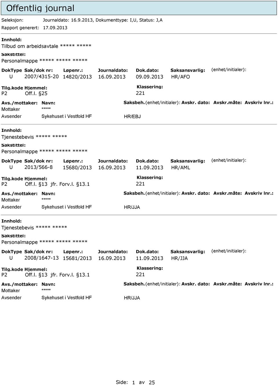 2013 Tilbud om arbeidsavtale 2007/4315-20 14820/2013 09.