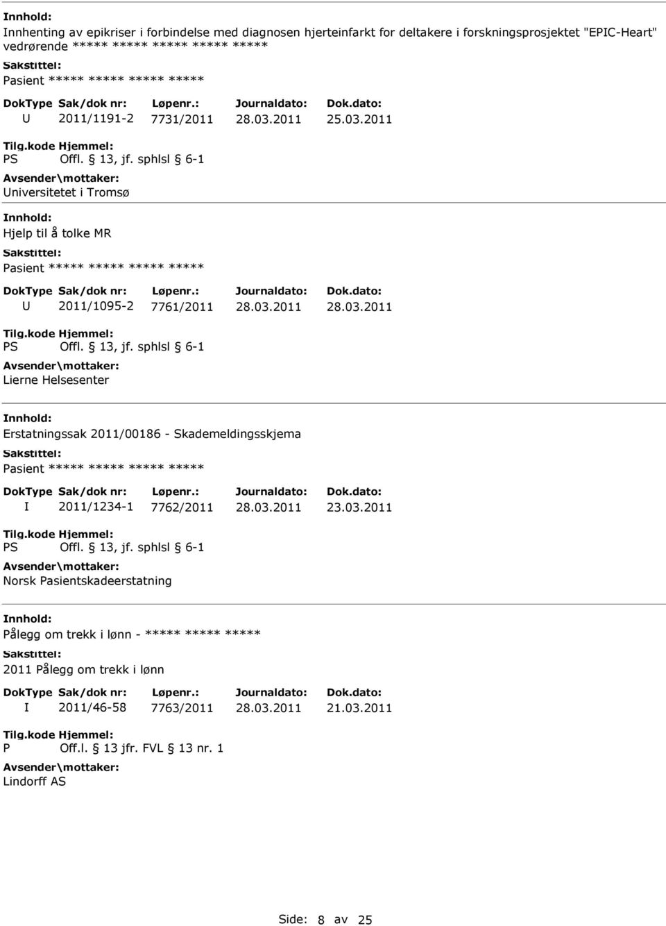 2011/1095-2 7761/2011 Lierne Helsesenter 25.03.