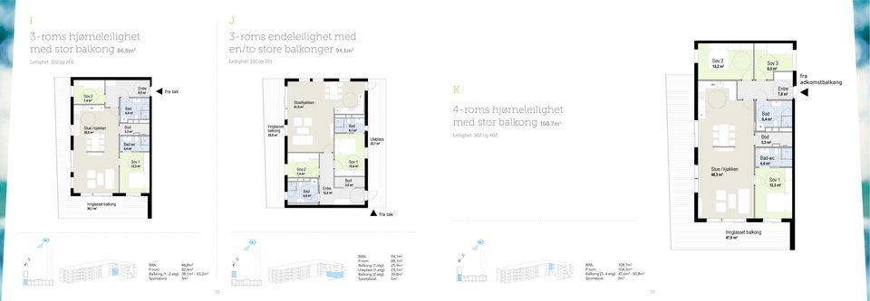 6,4 m² 7,8 m² aggregat fra adkomstbalkong Sov 1 1,3 m² Sov 7,4 m² 6,6 m² 1, m² Sov 1 1,6 m² Stue / kjøkken 48,3 m² -wc 4,4 m² Sov 1 1,3 m² tregnet iht S 3940 og basert på tegninger, avvik etter