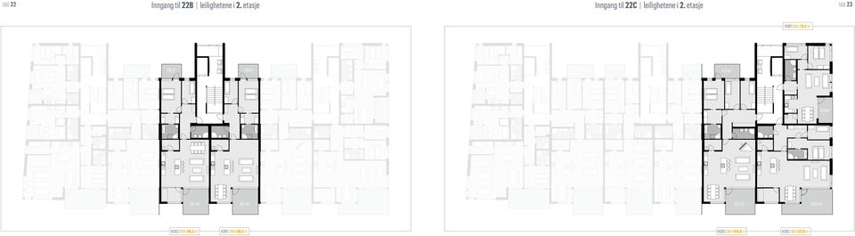 etasje side 23 H201 BRA 78,5 m 2 7,0 m 2 7,0 m 2 8,9 m 2 8,9 m 2 16,1