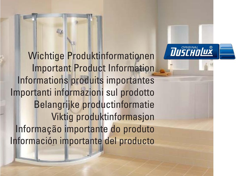 prodotto Belangrijke productinformatie Viktig