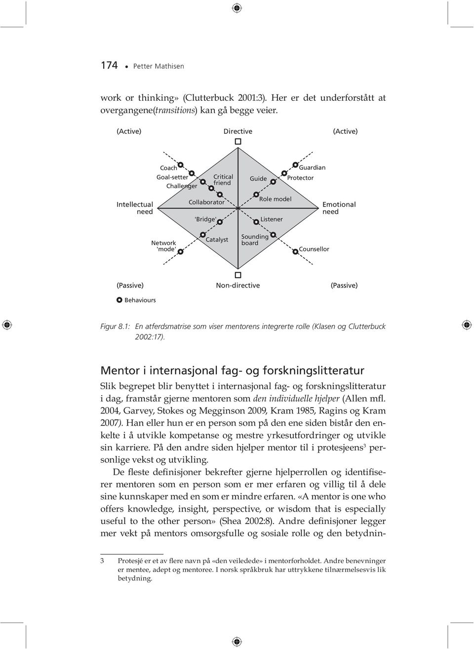 Sounding board Counsellor (Passive) Behaviours Non-directive (Passive) Fi gur 8.1: En at ferds ma tri se som vi ser men to rens in te grer te rol le (Kla sen og Clutterbuck 2002:17).