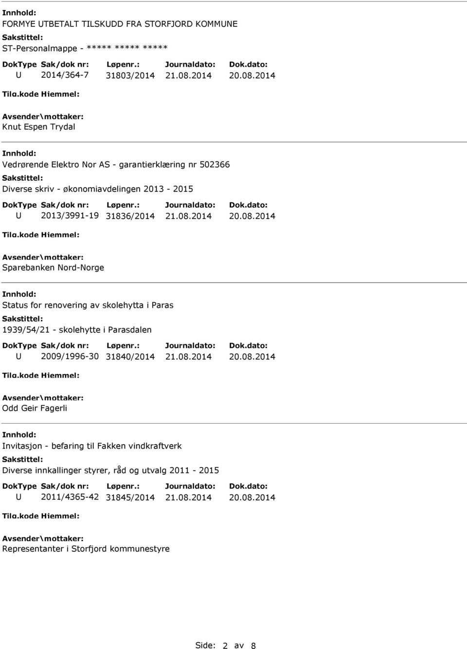 renovering av skolehytta i Paras 1939/54/21 - skolehytte i Parasdalen 2009/1996-30 31840/2014 Odd Geir Fagerli nvitasjon - befaring til