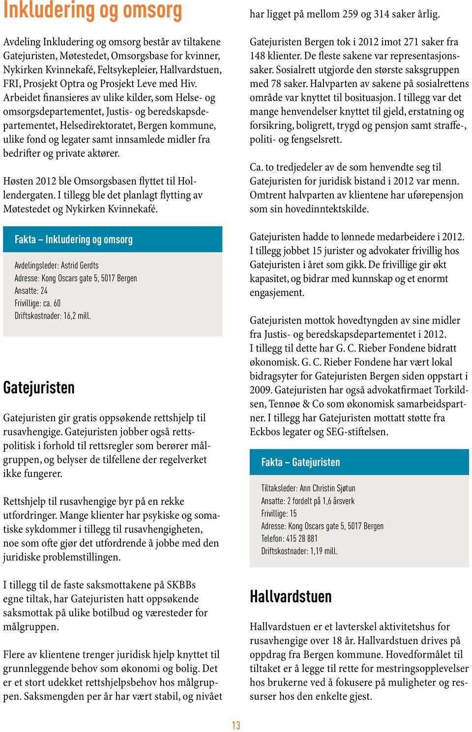 Arbeidet finansieres av ulike kilder, som Helse- og omsorgsdepartementet, Justis- og beredskapsdepartementet, Helsedirektoratet, Bergen kommune, ulike fond og legater samt innsamlede midler fra