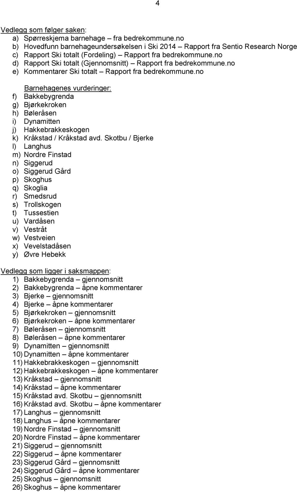 no d) Rapport Ski totalt (Gjennomsnitt) Rapport fra bedrekommune.no e) Kommentarer Ski totalt Rapport fra bedrekommune.