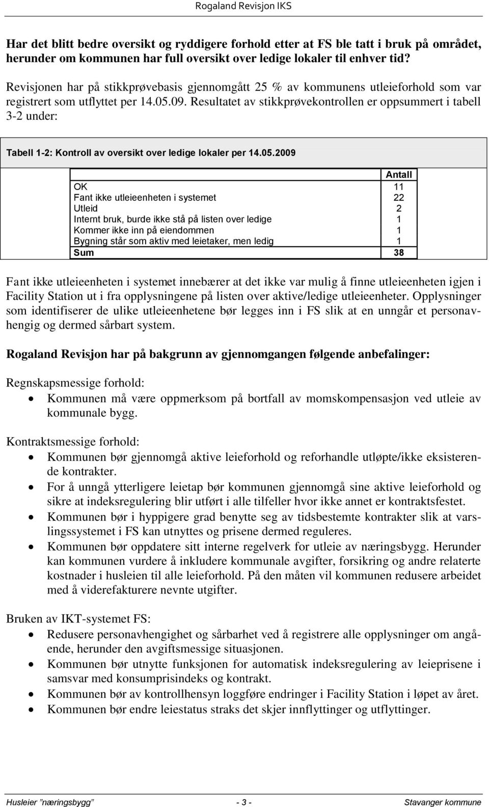 Resultatet av stikkprøvekontrollen er oppsummert i tabell 3-2 under: Tabell 1-2: Kontroll av oversikt over ledige lokaler per 14.05.