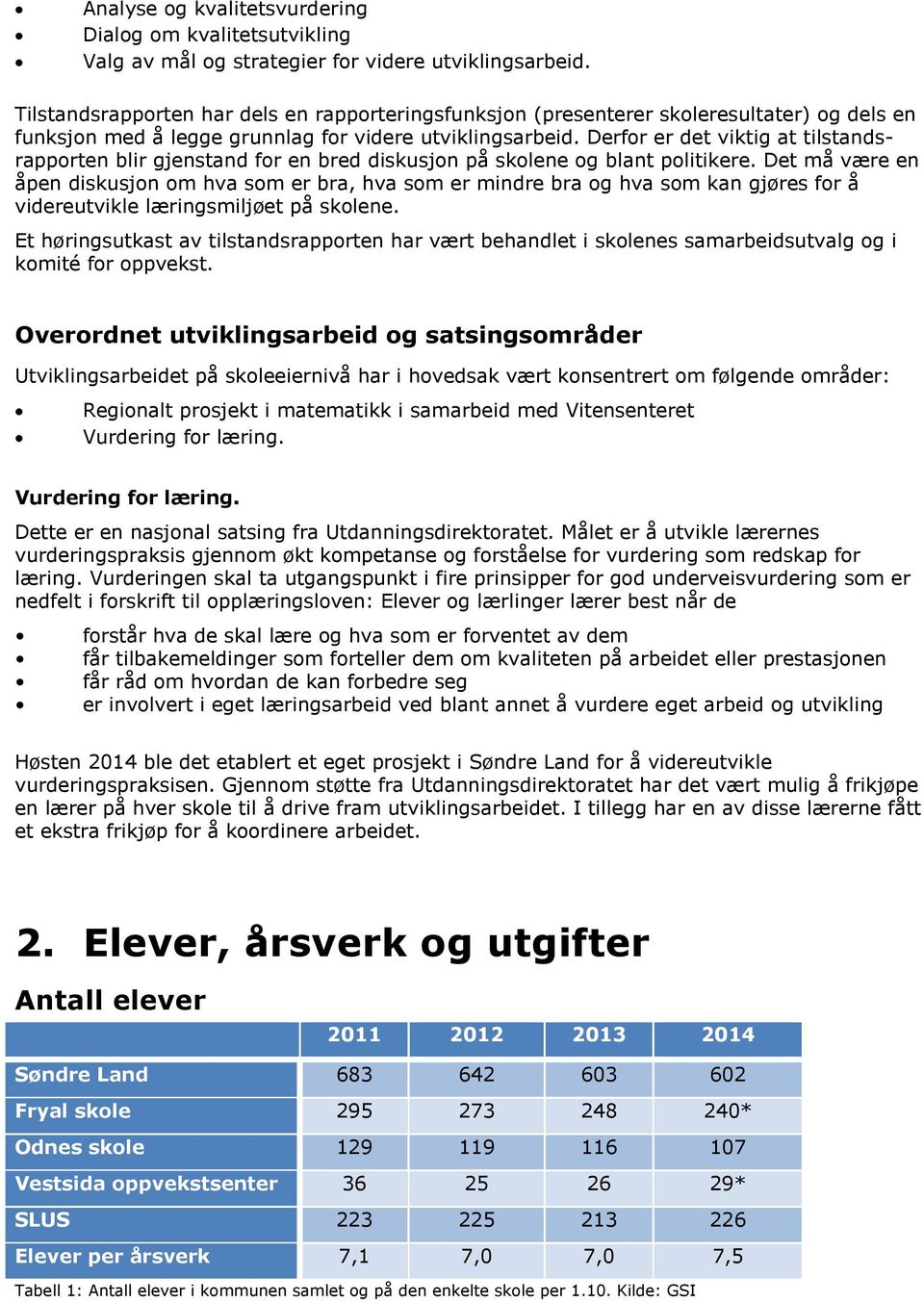 Derfor er det viktig at tilstandsrapporten blir gjenstand for en bred diskusjon på skolene og blant politikere.