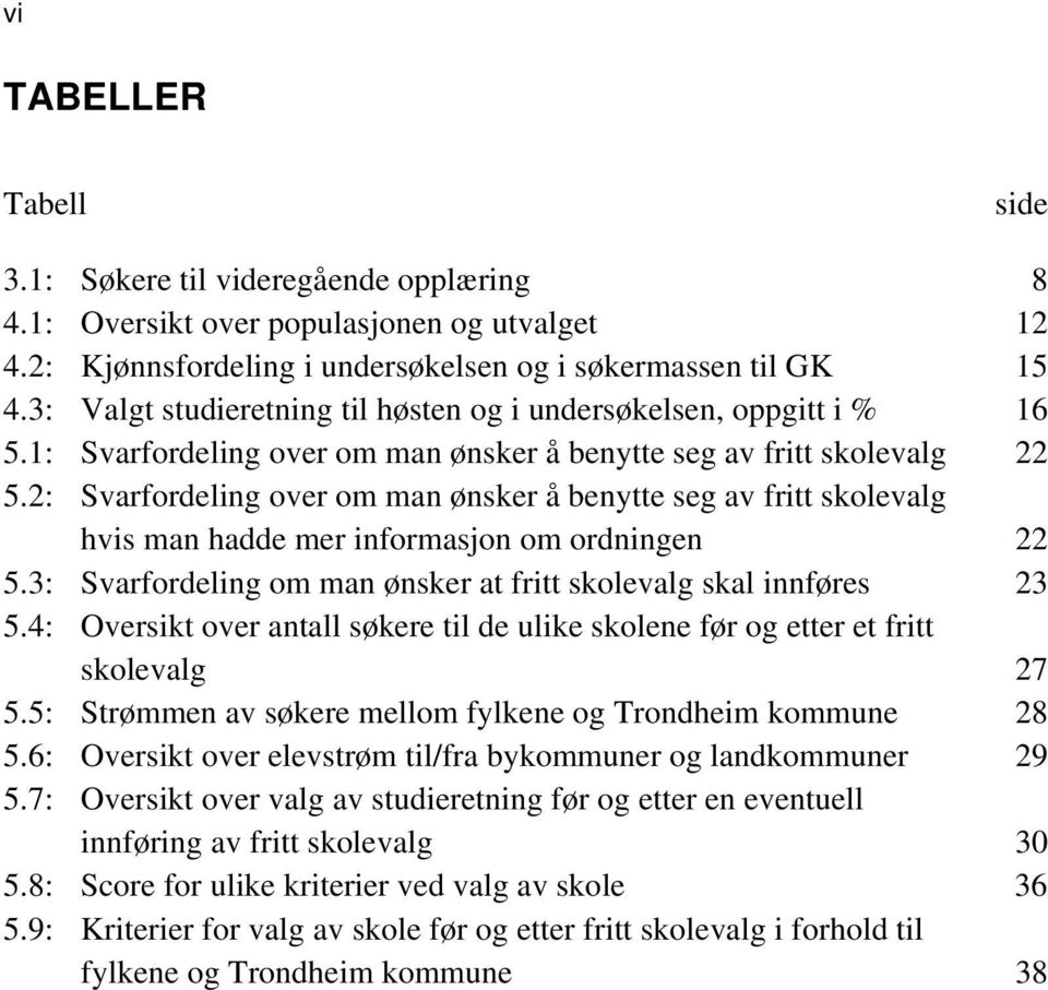 2: Svarfordeling over om man ønsker å benytte seg av fritt skolevalg hvis man hadde mer informasjon om ordningen 22 5.3: Svarfordeling om man ønsker at fritt skolevalg skal innføres 23 5.