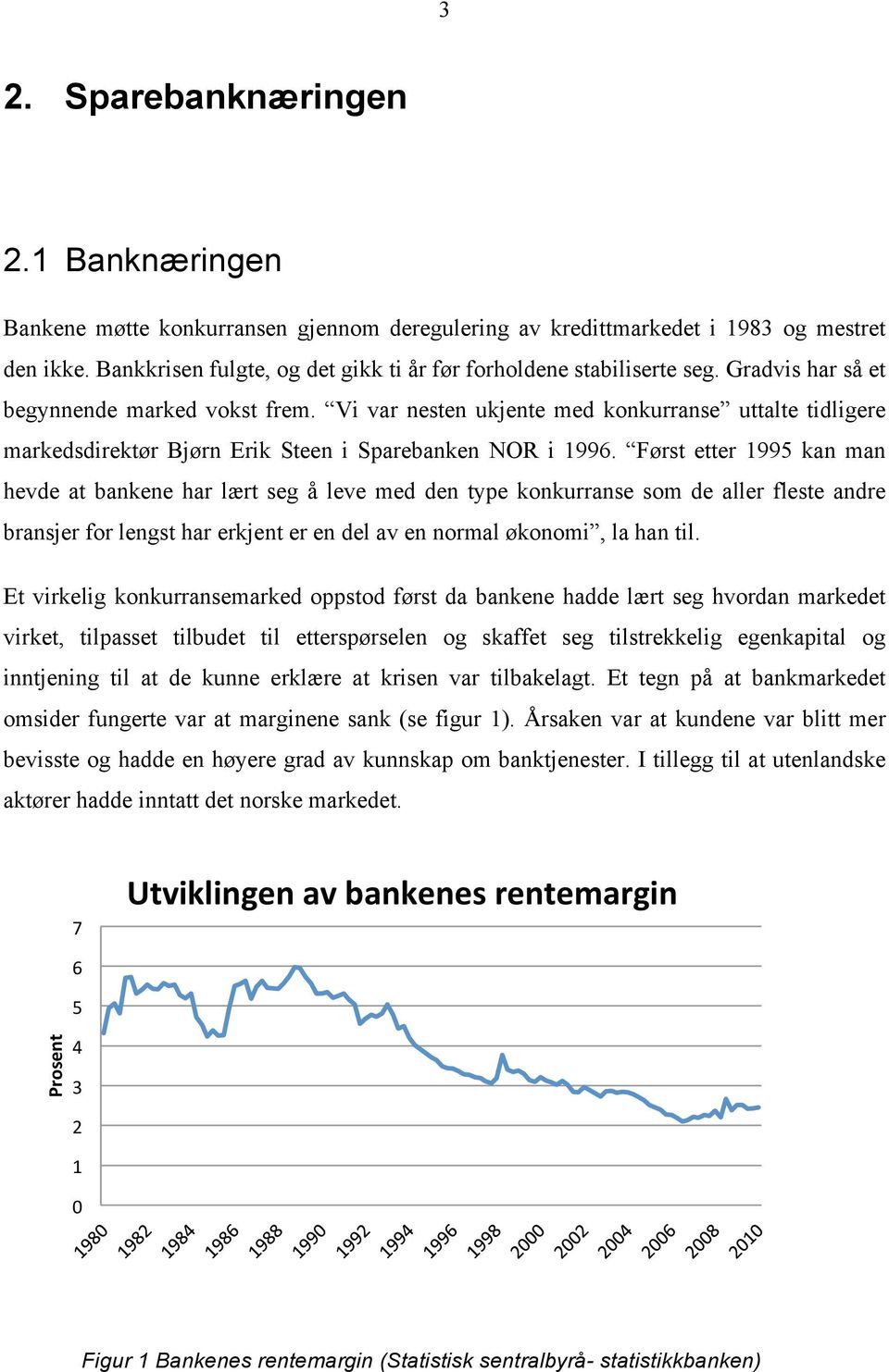 Vi var nesten ukjente med konkurranse uttalte tidligere markedsdirektør Bjørn Erik Steen i Sparebanken NOR i 1996.