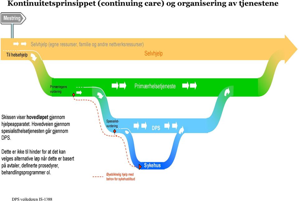 Hovedveien gjennom spesialisthelsetjenesten går gjennom DPS.