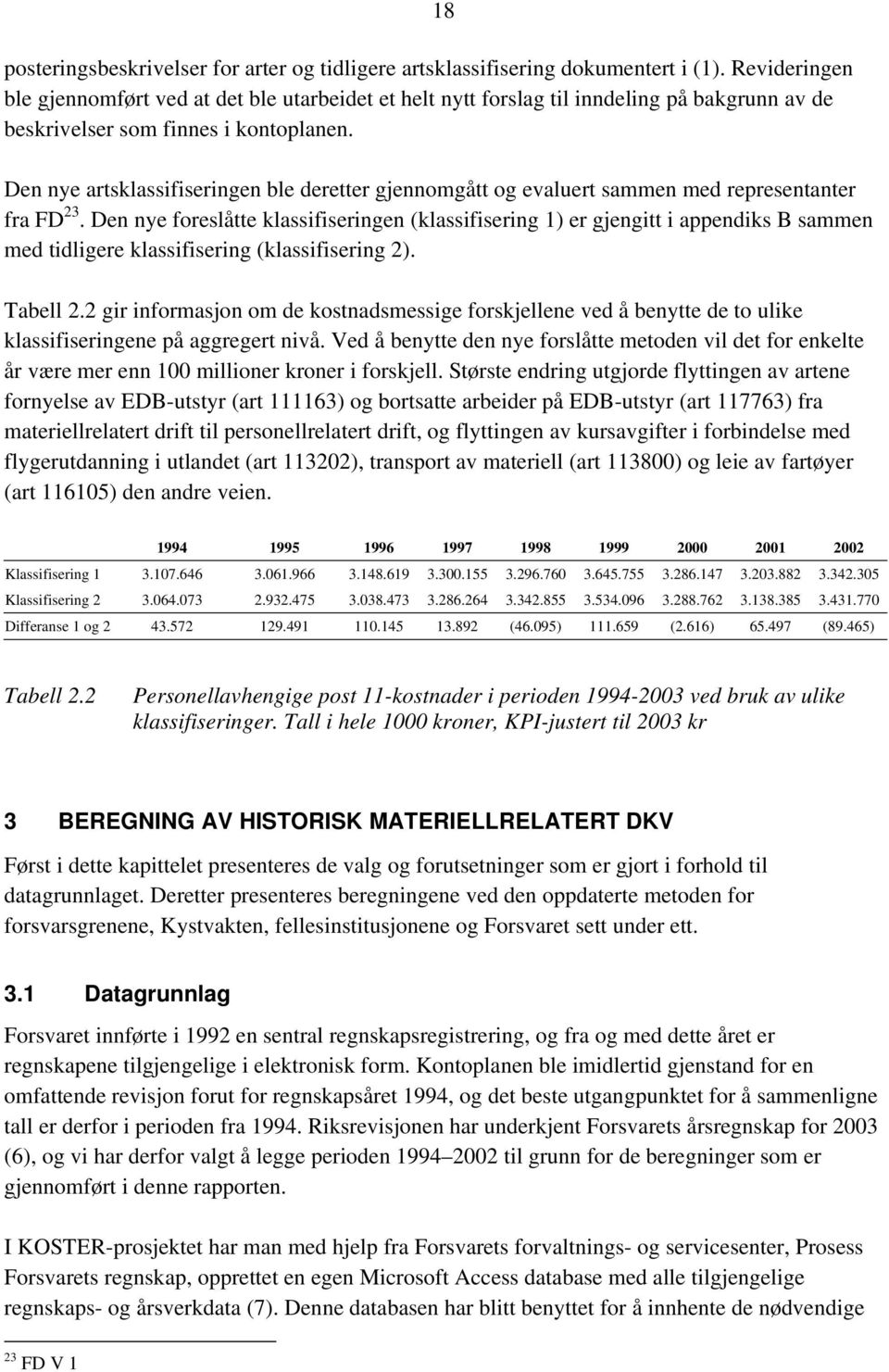 18 Den nye artsklassifiseringen ble deretter gjennomgått og evaluert sammen med representanter fra FD 23.