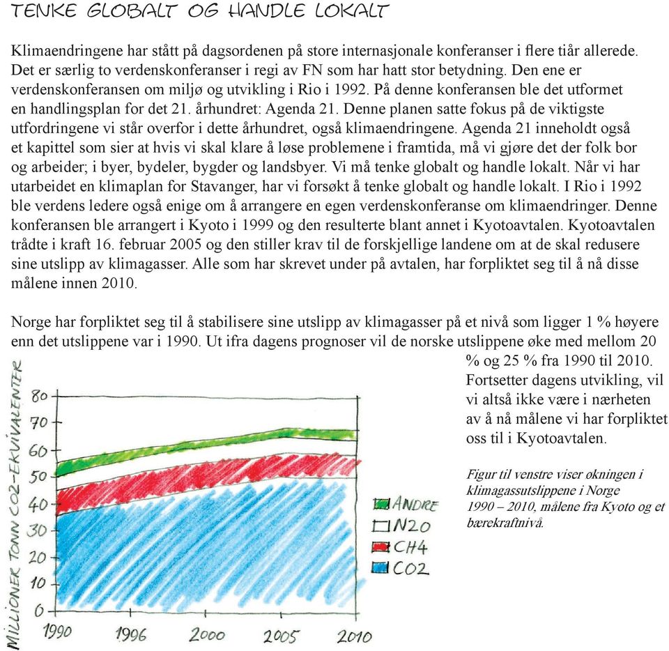 På denne konferansen ble det utformet en handlingsplan for det 21. århundret: Agenda 21. Denne planen satte fokus på de viktigste utfordringene vi står overfor i dette århundret, også klimaendringene.