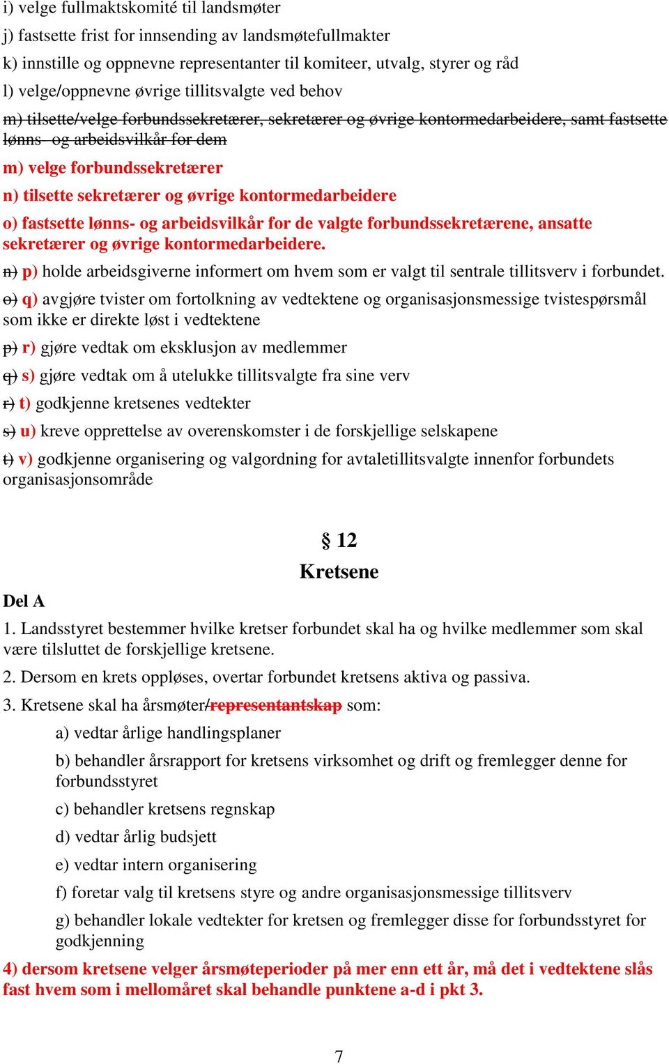 sekretærer og øvrige kontormedarbeidere o) fastsette lønns- og arbeidsvilkår for de valgte forbundssekretærene, ansatte sekretærer og øvrige kontormedarbeidere.