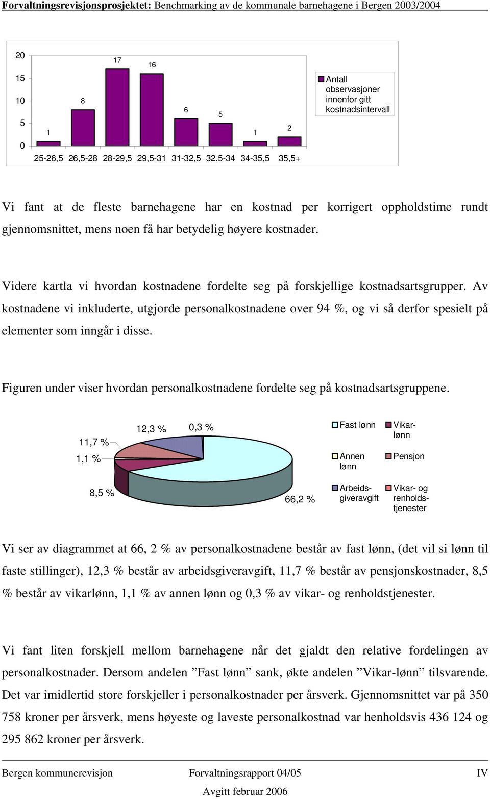 Av kostnadene vi inkluderte, utgjorde personalkostnadene over 94 %, og vi så derfor spesielt på elementer som inngår i disse.