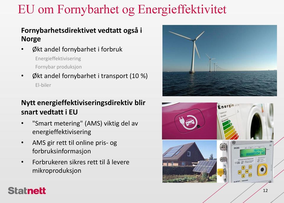 energieffektiviseringsdirektiv blir snart vedtatt i EU "Smart metering" (AMS) viktig del av